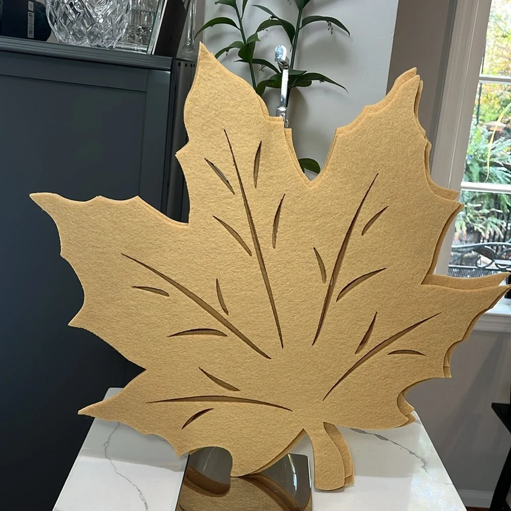 Yellow Felt Maple Leaf Placemats Mats Set of 5 Bed Bath & Beyond